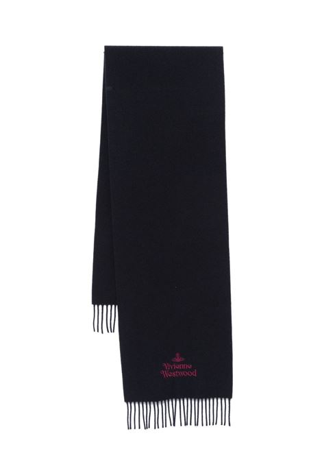 embroidered scarf unisex navy VIVIENNE WESTWOOD | 81030007-W00Q7-AABK410